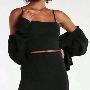 Express Cropped Square Neck Sweater Cami